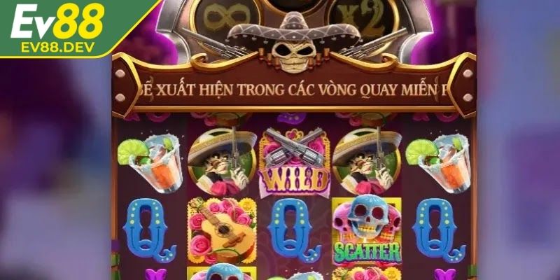 Wild Đạo Tặc EV88 – Nổ Hũ Phong Cách Mexico Đầy Cuốn Hút 3 Tính năng Khung Vàng và vòng quay miễn phí cực cuốn hút