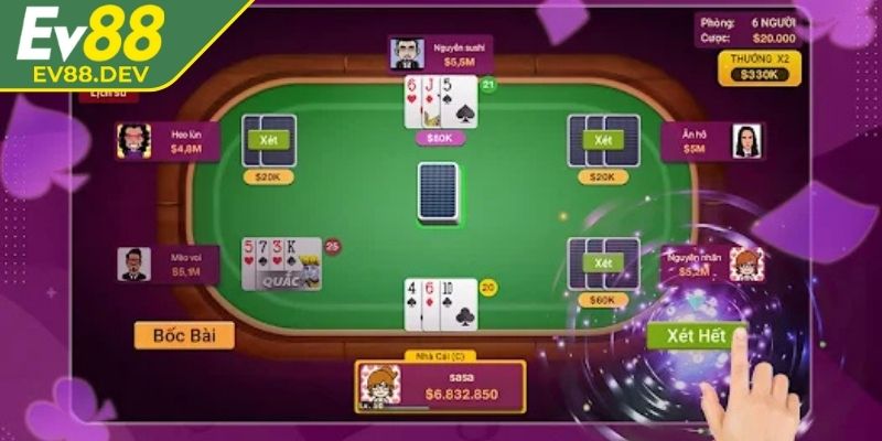 Khám phá siêu phẩm Xì Dách EV88 qua thông tin chính